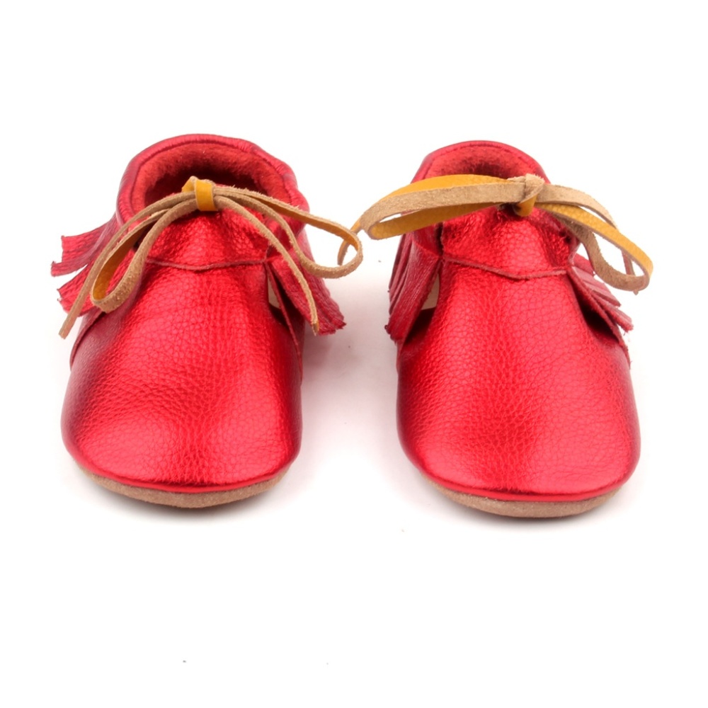 Red Baby Moccasins toddler shoes 0-24 months baby shoes Holidays Christmas